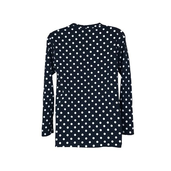 Comme des Garcons PLAY Navy and White Polka Dot Long Sleeve Top - Picture 5 of 7